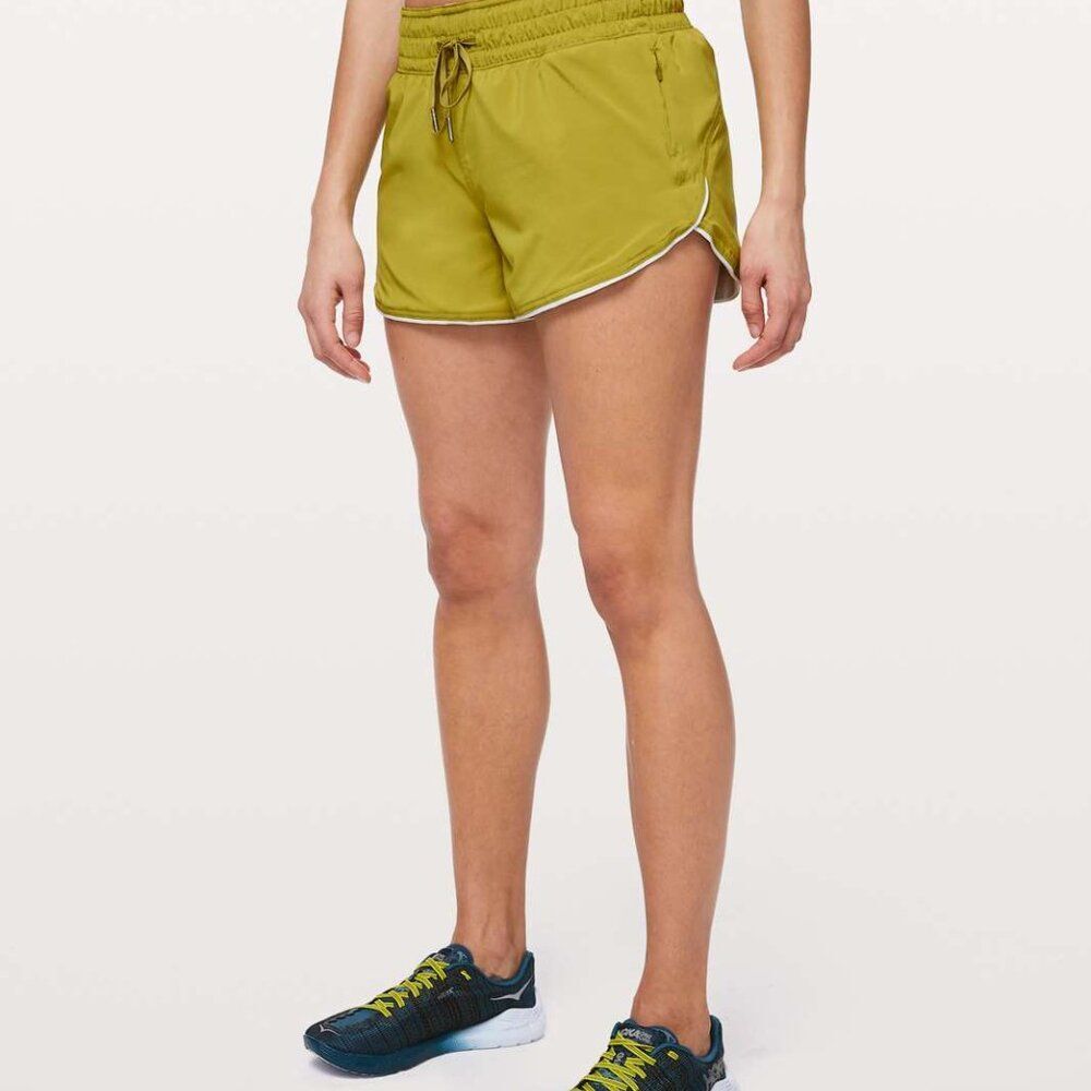 Lululemon Choose A Side Short *3" Golden Lime / Ocean Mist Reversible Size 10